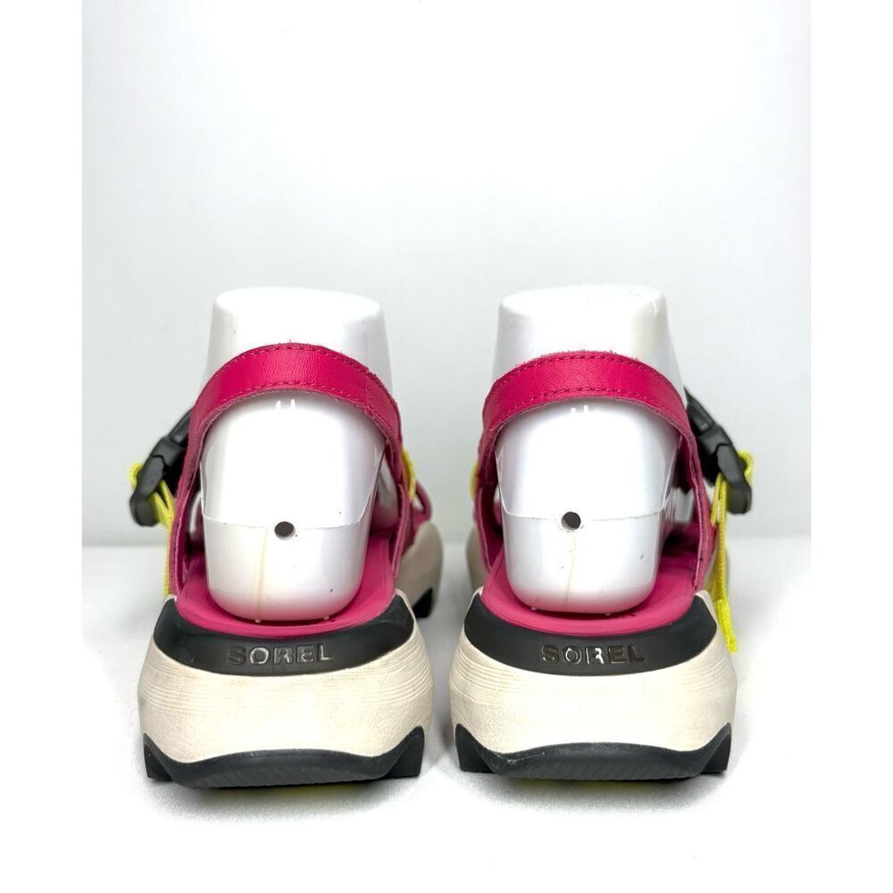 Sorel Kinetic Impact Leather Sling Sandal Sport Women Pink Yellow Ajustable 8 - Picture 5 of 7